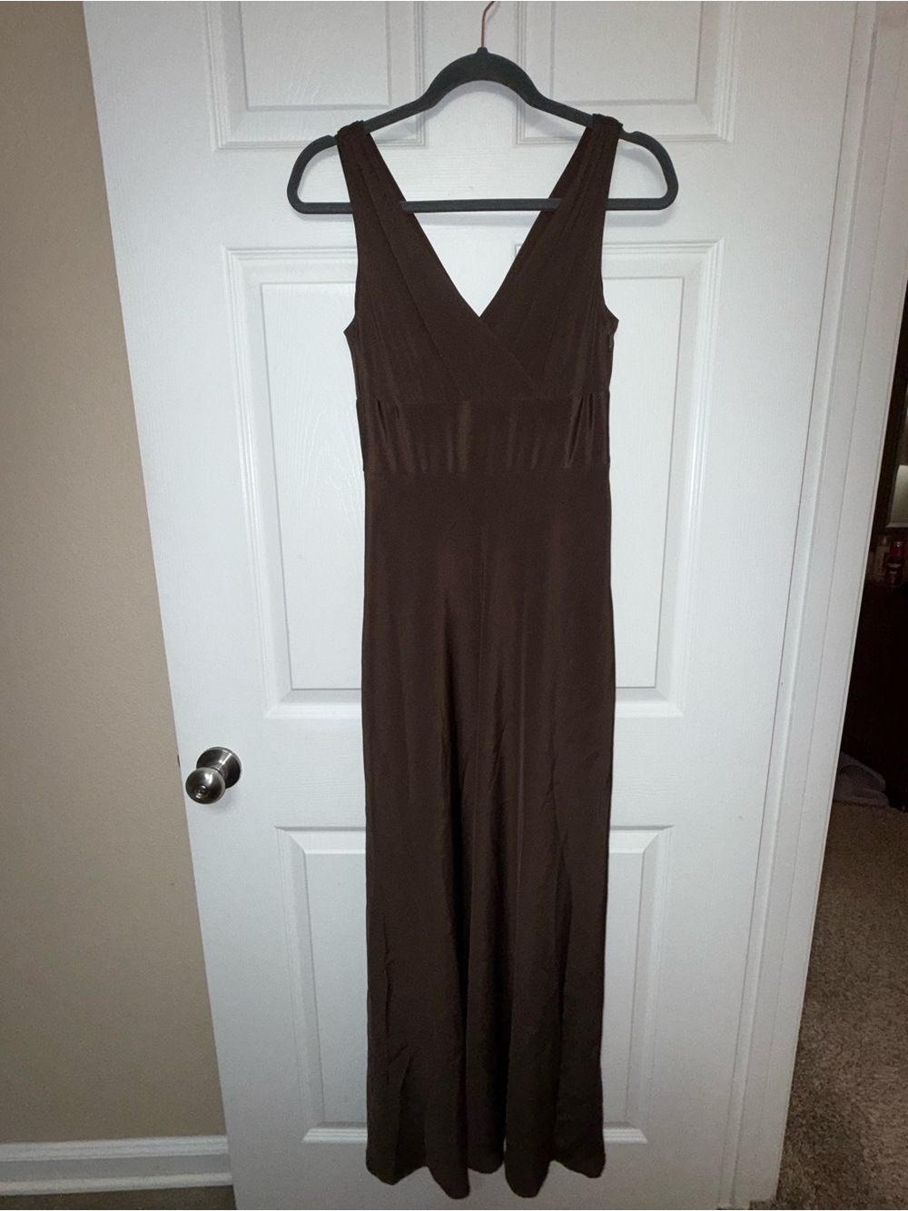 Silk Sleeveless Maxi Dress by JCrew in Chocolate Brown